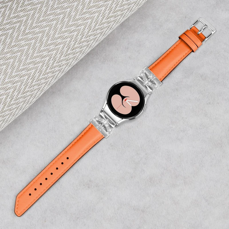 Silver Buckle Butterfly Decor Strap Samsung Galaxy Watch Universal 20mm Wristband