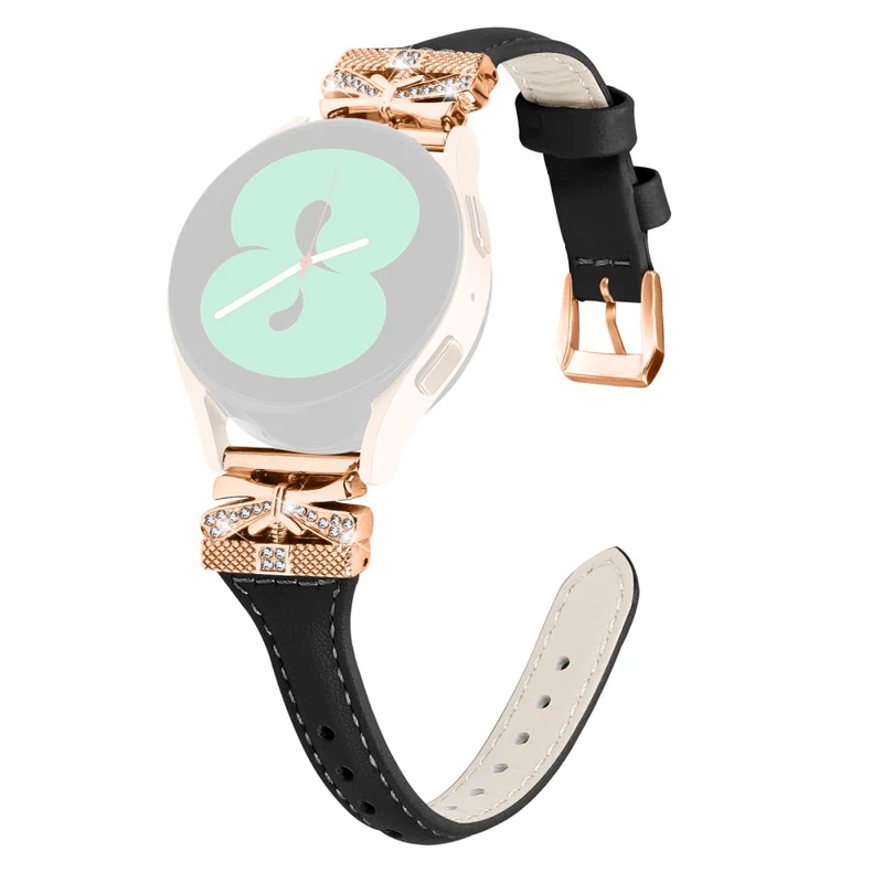Rose Gold Buckle 20mm Strap Samsung Galaxy Watch3 41mm / Watch4 / Watch5 / Watch4 Classic / Watch4 Active / Watch5 Active Watch Band - Dark Blue