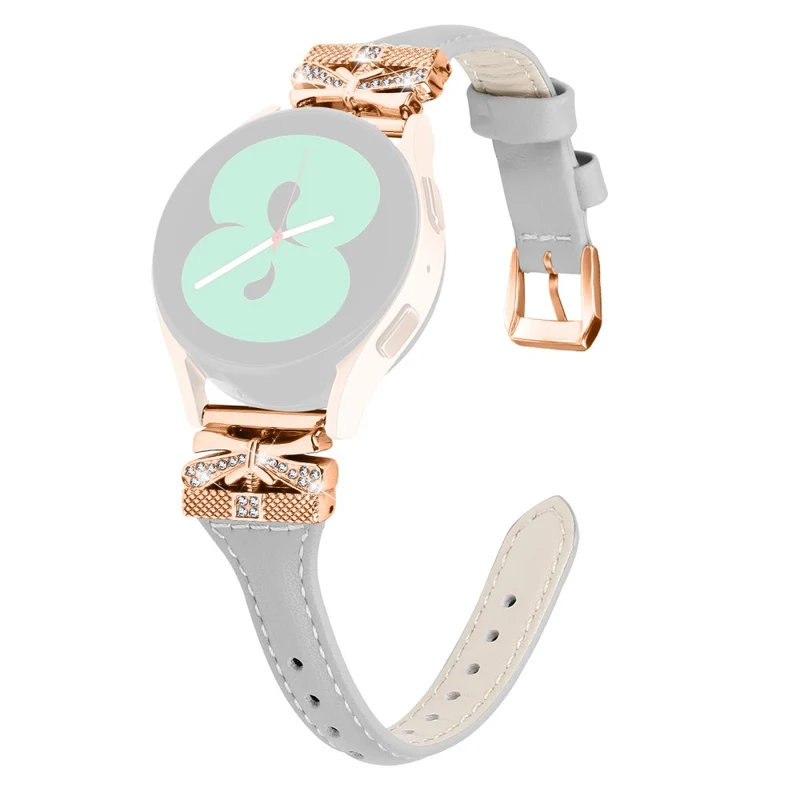 Rose Gold Buckle 20mm Strap Samsung Galaxy Watch3 41mm / Watch4 / Watch5 / Watch4 Classic / Watch4 Active / Watch5 Active Watch Band - Dark Blue