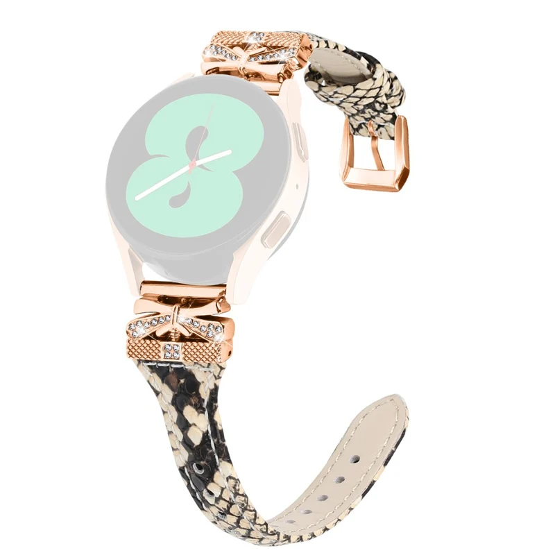 Rose Gold Buckle 20mm Strap Samsung Galaxy Watch3 41mm / Watch4 / Watch5 / Watch4 Classic / Watch4 Active / Watch5 Active Watch Band - Dark Blue