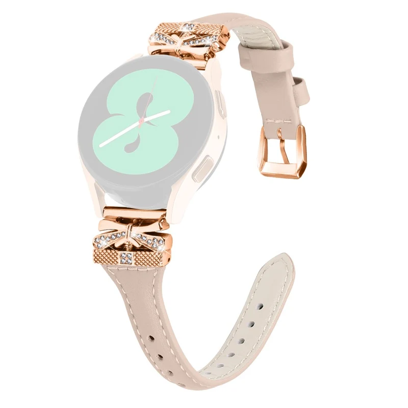 Rose Gold Buckle 20mm Strap Samsung Galaxy Watch3 41mm / Watch4 / Watch5 / Watch4 Classic / Watch4 Active / Watch5 Active Watch Band - Dark Blue