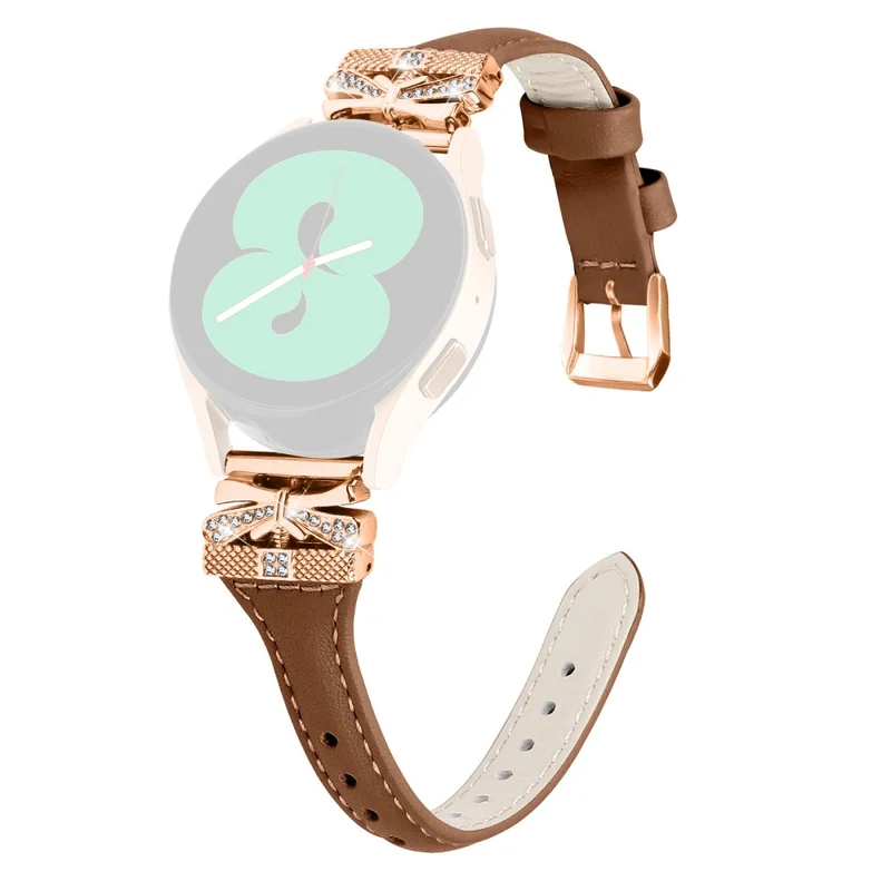 Rose Gold Buckle 20mm Strap Samsung Galaxy Watch3 41mm / Watch4 / Watch5 / Watch4 Classic / Watch4 Active / Watch5 Active Watch Band - Dark Blue