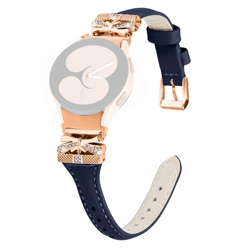 Rose Gold Buckle Strap Samsung Galaxy Watch4 / Watch5 / Watch4 Classic / Watch4 Active / Watch5 Active Stylish Watchband - Snake Texture