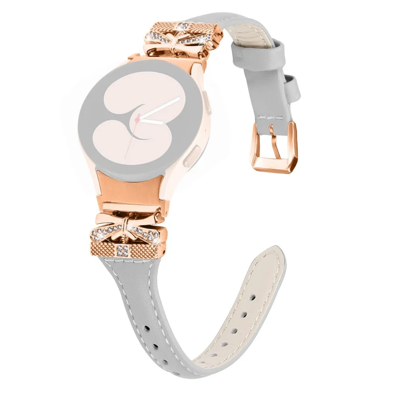 Rose Gold Buckle Strap Samsung Galaxy Watch4 / Watch5 / Watch4 Classic / Watch4 Active / Watch5 Active Stylish Watchband - Snake Texture