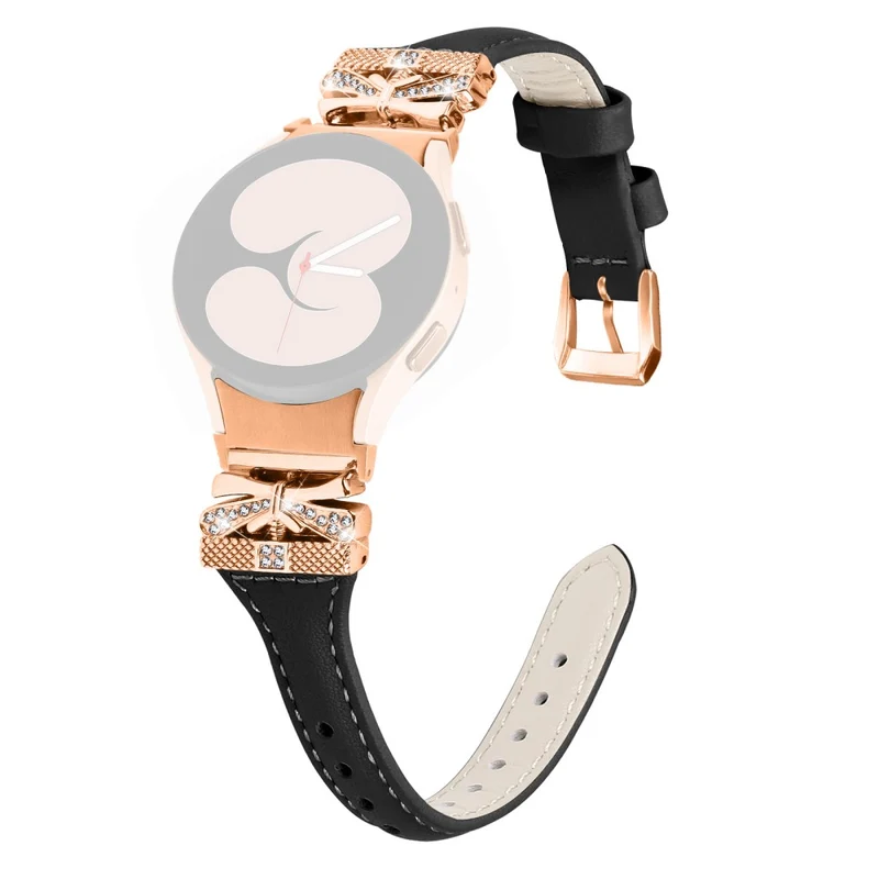 Rose Gold Buckle Strap Samsung Galaxy Watch4 / Watch5 / Watch4 Classic / Watch4 Active / Watch5 Active Stylish Watchband - Snake Texture