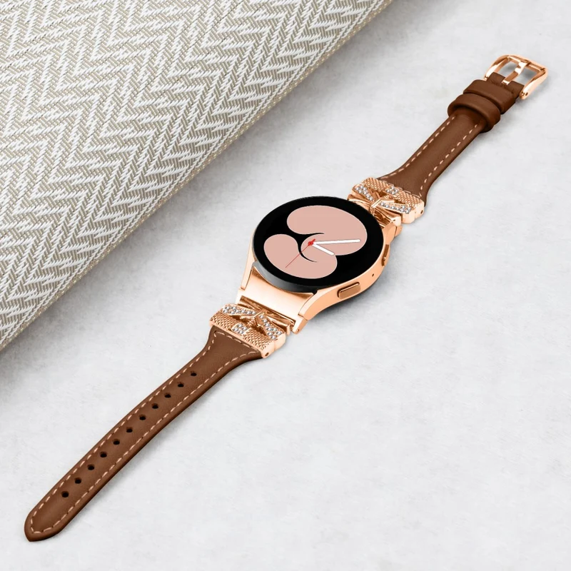 Rose Gold Buckle Strap Samsung Galaxy Watch4 / Watch5 / Watch4 Classic / Watch4 Active / Watch5 Active Stylish Watchband - Snake Texture