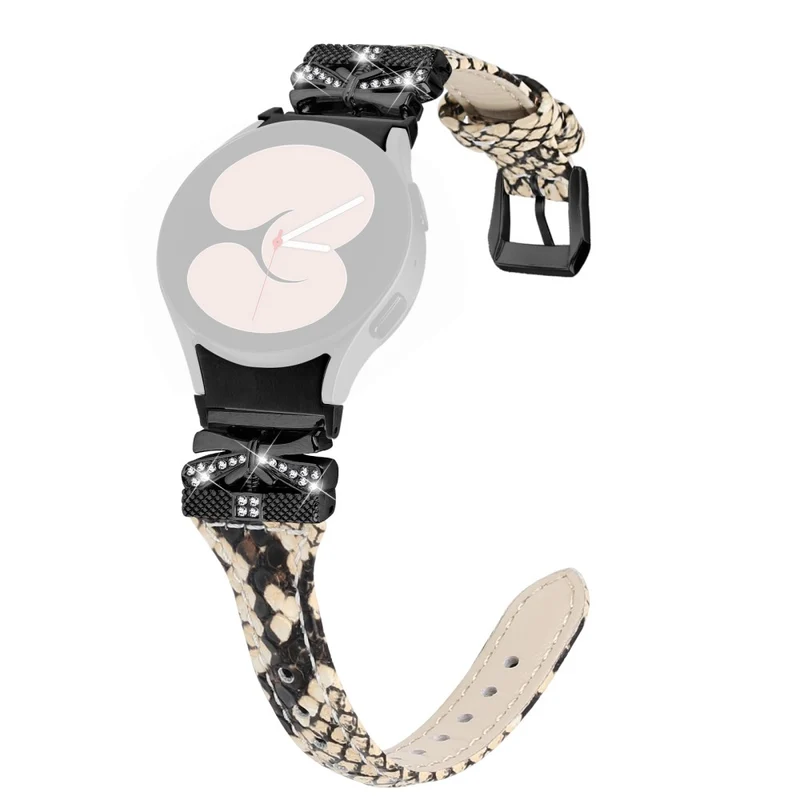 Black Buckle Strap Samsung Galaxy Watch4 / Watch5 / Watch4 Classic / Watch4 Active / Watch5 Active Watchband with Butterfly Connector - Dark Blue