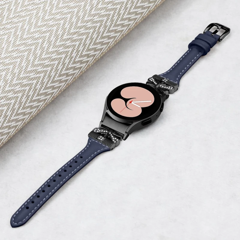 Black Buckle Strap Samsung Galaxy Watch4 / Watch5 / Watch4 Classic / Watch4 Active / Watch5 Active Watchband with Butterfly Connector - Dark Blue