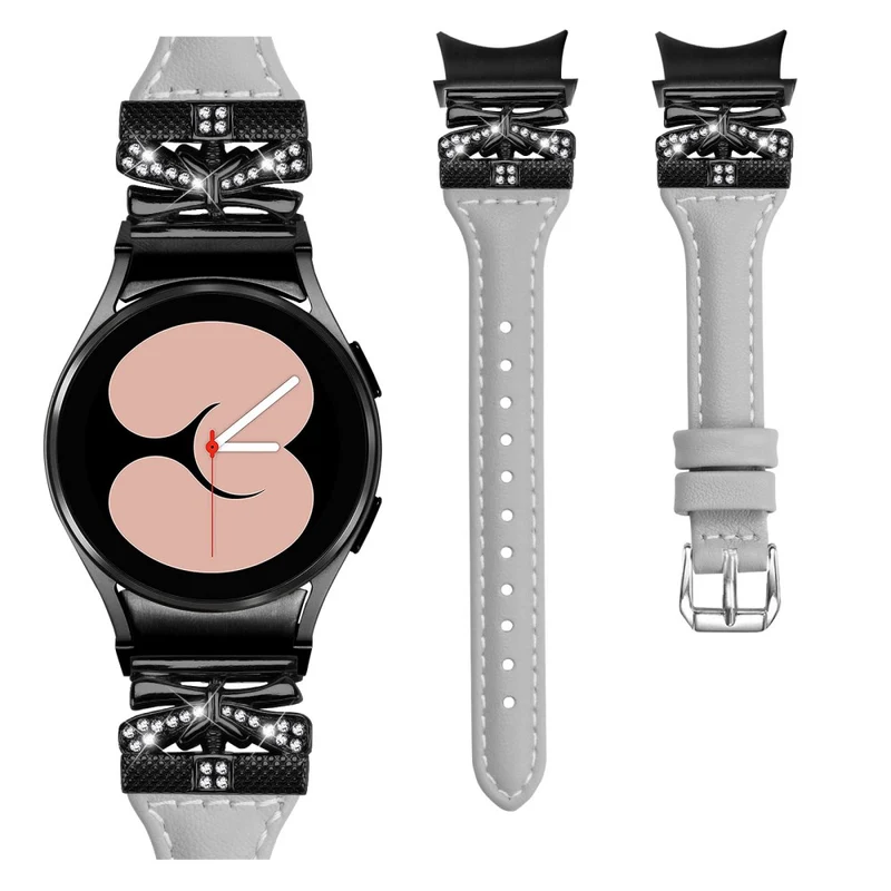 Black Buckle Strap Samsung Galaxy Watch4 / Watch5 / Watch4 Classic / Watch4 Active / Watch5 Active Watchband with Butterfly Connector - Dark Blue