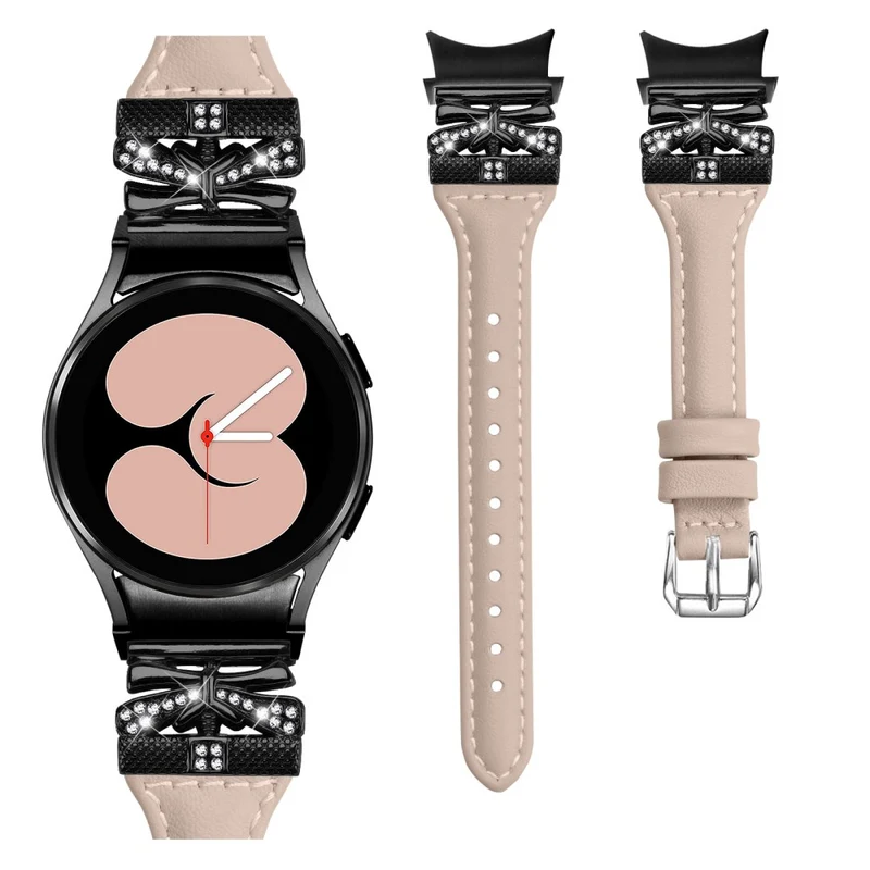 Black Buckle Strap Samsung Galaxy Watch4 / Watch5 / Watch4 Classic / Watch4 Active / Watch5 Active Watchband with Butterfly Connector - Dark Blue