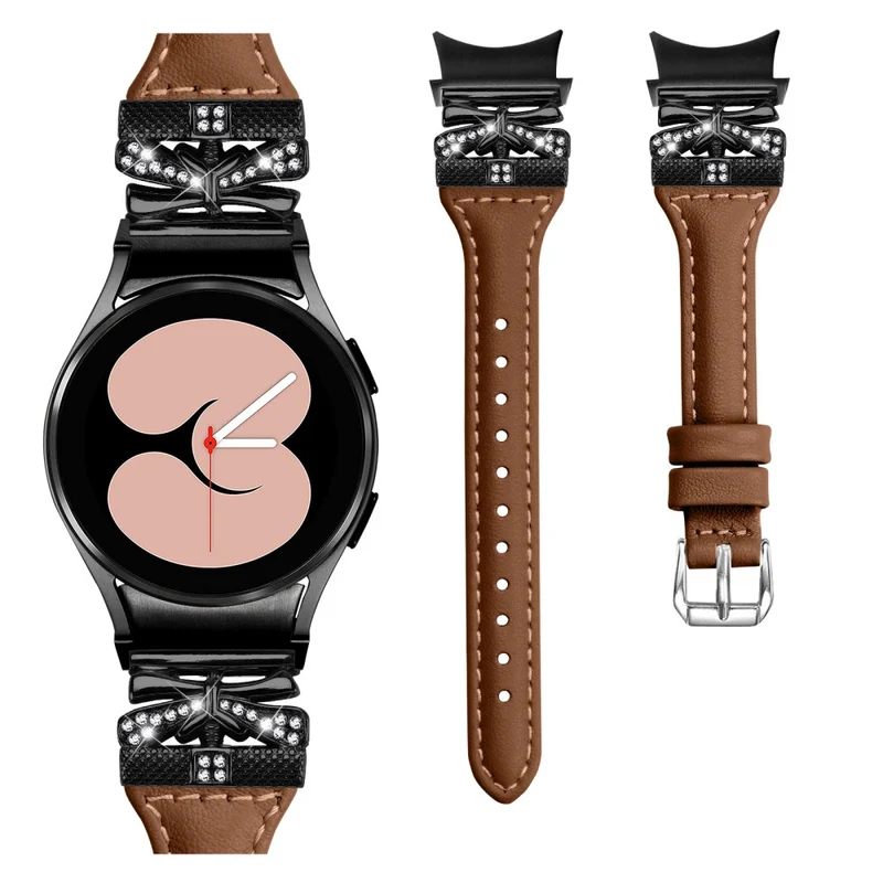 Black Buckle Strap Samsung Galaxy Watch4 / Watch5 / Watch4 Classic / Watch4 Active / Watch5 Active Watchband with Butterfly Connector - Dark Blue