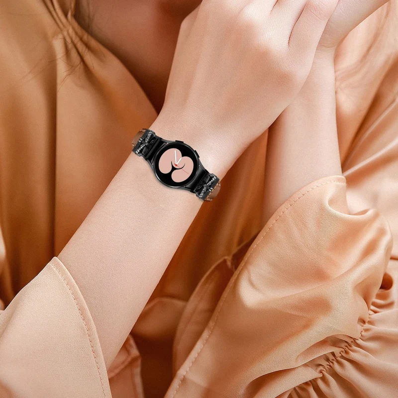 Black Buckle Strap Samsung Galaxy Watch4 / Watch5 / Watch4 Classic / Watch4 Active / Watch5 Active Watchband with Butterfly Connector - Dark Blue