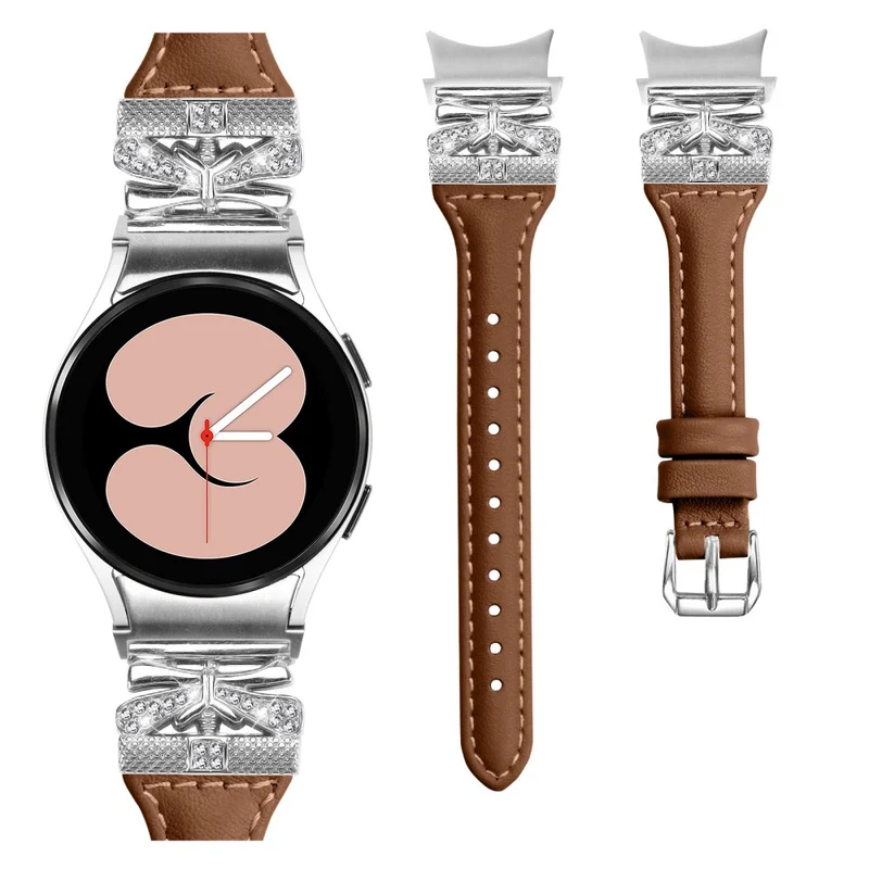 Sliver Buckle Strap Samsung Galaxy Watch4 / Watch5 / Watch4 Classic / Watch4 Active / Watch5 Active Watch Band Butterfly Strap - Snake Texture