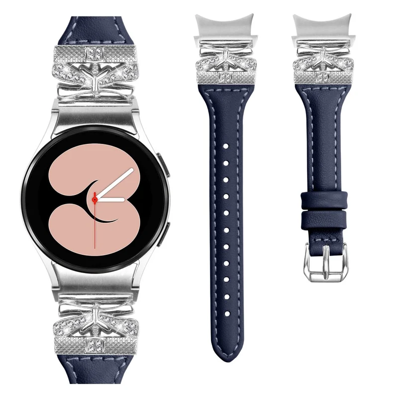Sliver Buckle Strap Samsung Galaxy Watch4 / Watch5 / Watch4 Classic / Watch4 Active / Watch5 Active Watch Band Butterfly Strap - Snake Texture