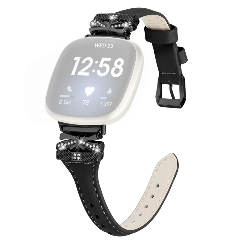 Black Buckle Wrist Band Fitbit Versa 3 / 4 / Sense / Sense 2 Butterfly Connector Smart Watch Strap - Dark Blue