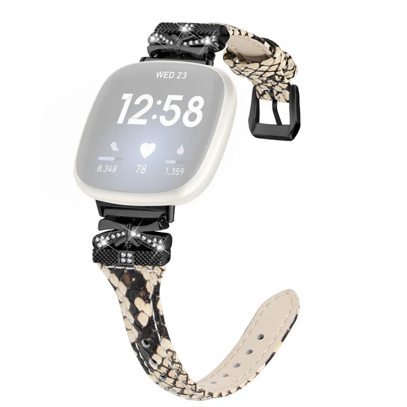 Black Buckle Wrist Band Fitbit Versa 3 / 4 / Sense / Sense 2 Butterfly Connector Smart Watch Strap - Dark Blue