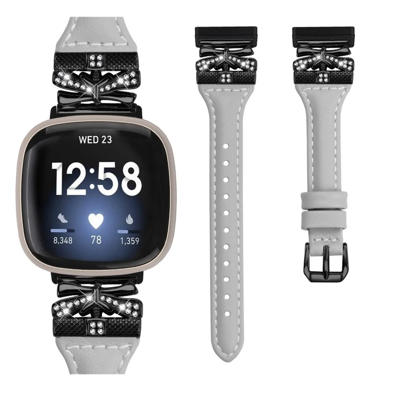 Black Buckle Wrist Band Fitbit Versa 3 / 4 / Sense / Sense 2 Butterfly Connector Smart Watch Strap - Dark Blue