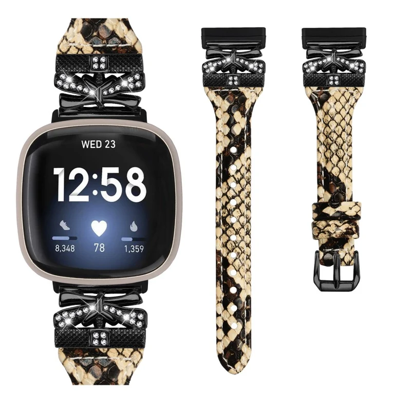 Black Buckle Wrist Band Fitbit Versa 3 / 4 / Sense / Sense 2 Butterfly Connector Smart Watch Strap - Dark Blue