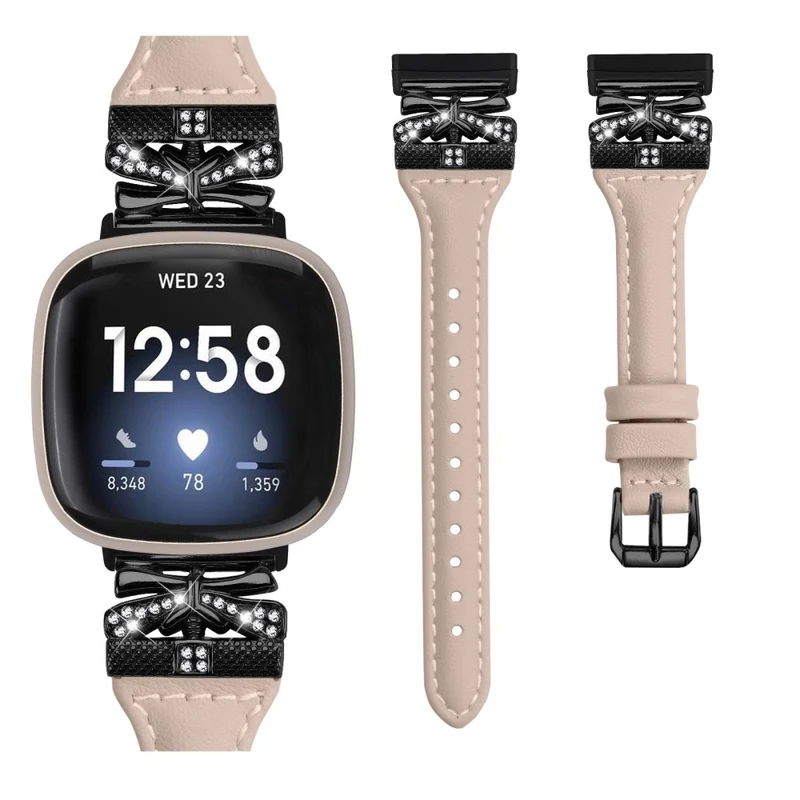 Black Buckle Wrist Band Fitbit Versa 3 / 4 / Sense / Sense 2 Butterfly Connector Smart Watch Strap - Dark Blue