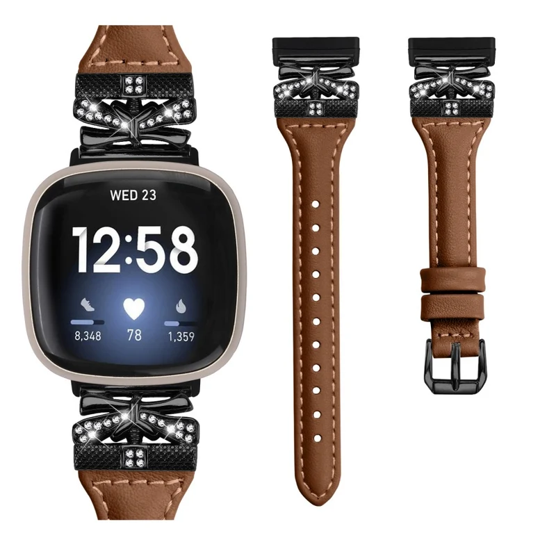 Black Buckle Wrist Band Fitbit Versa 3 / 4 / Sense / Sense 2 Butterfly Connector Smart Watch Strap - Dark Blue