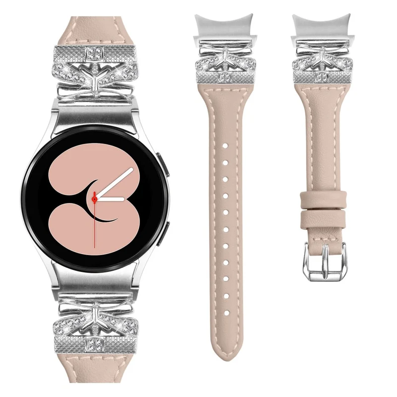Silver Buckle Watchband Samsung Galaxy Watch6 44mm / Watch6 Classic 43mm / 47mm Watch Strap - Apricot