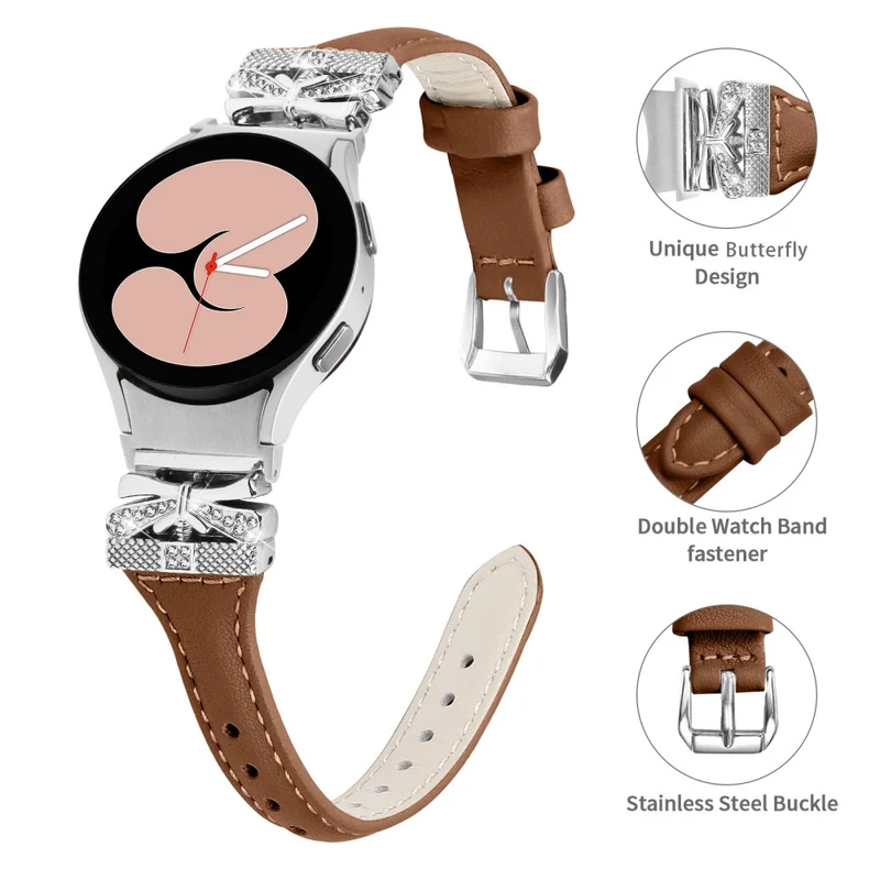 Silver Buckle Watchband Samsung Galaxy Watch6 44mm / Watch6 Classic 43mm / 47mm Watch Strap - Apricot