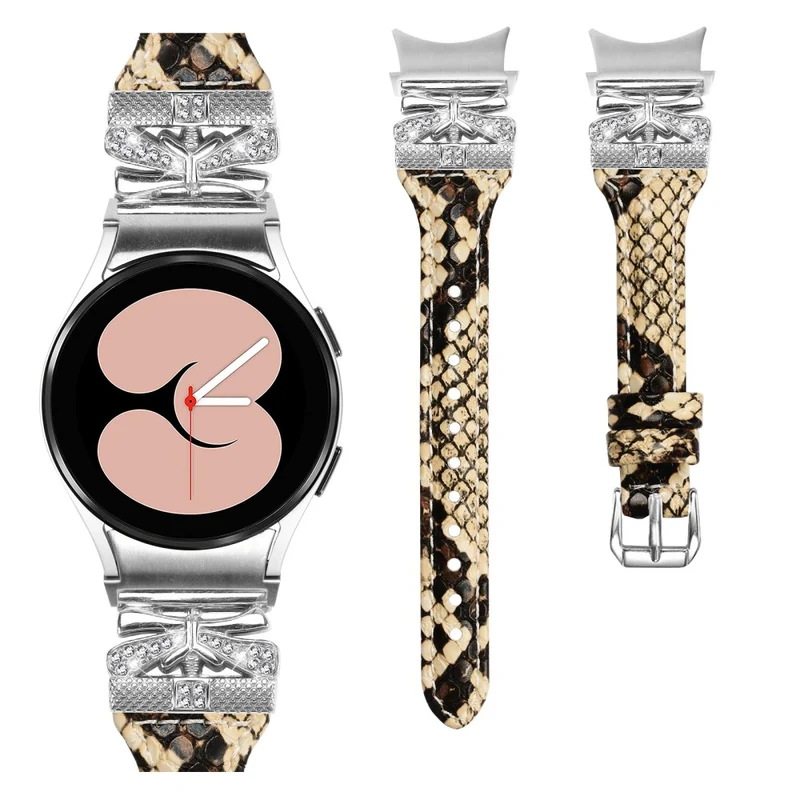 Silver Buckle Watchband Samsung Galaxy Watch6 44mm / Watch6 Classic 43mm / 47mm Watch Strap - Apricot
