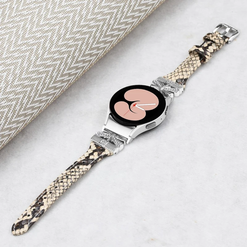 Silver Buckle Watchband Samsung Galaxy Watch6 44mm / Watch6 Classic 43mm / 47mm Watch Strap - Apricot