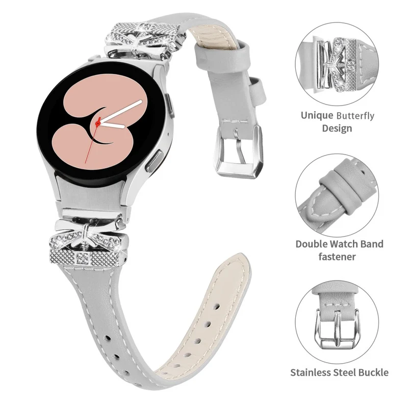 Silver Buckle Watchband Samsung Galaxy Watch6 44mm / Watch6 Classic 43mm / 47mm Watch Strap - Apricot