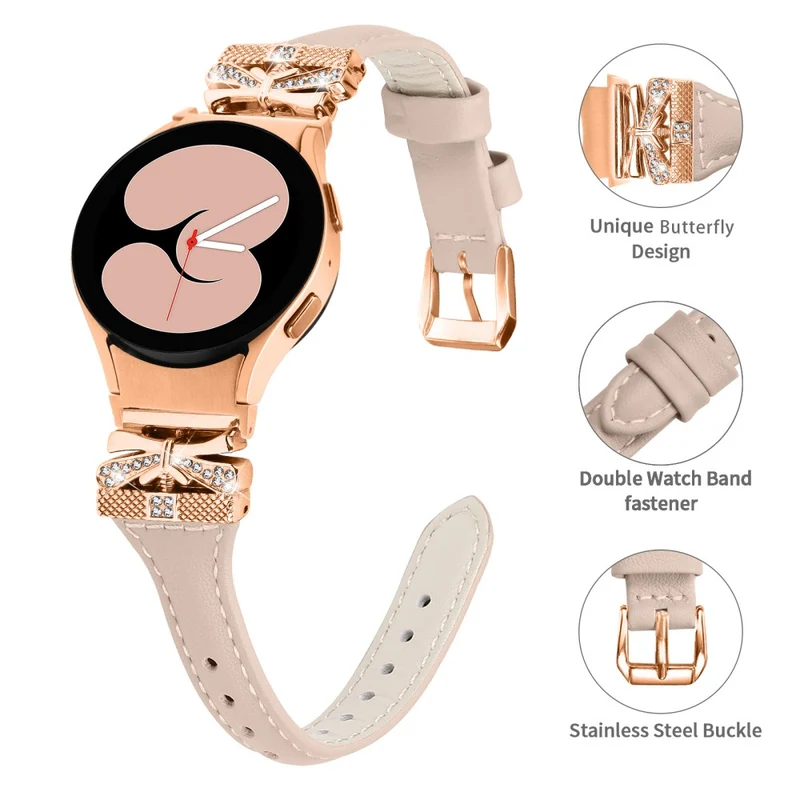 Rose Gold Buckle Strap Samsung Galaxy Watch6 40mm / 44mm / Watch6 Classic 43mm / 47mm Watch Band