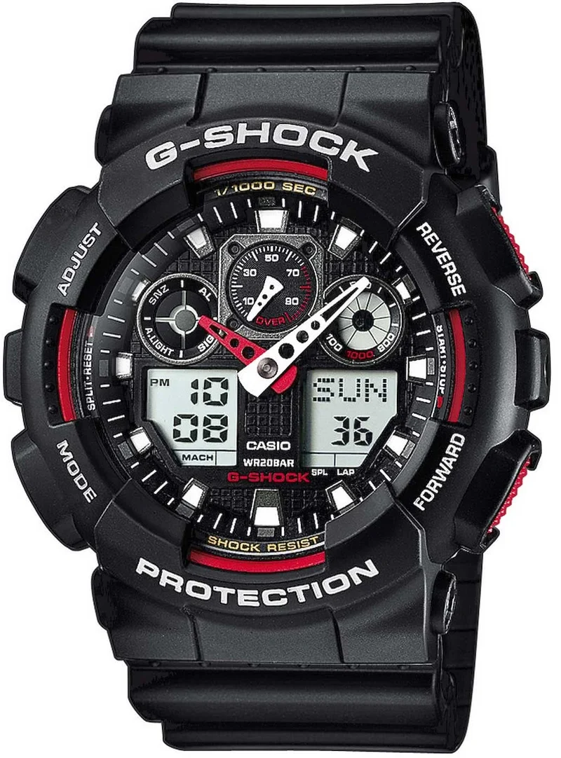 Casio G-Shock GA-100-1A4ER Herrenuhr • Extreme Stoßfestigkeit • Weltzeitfunktion