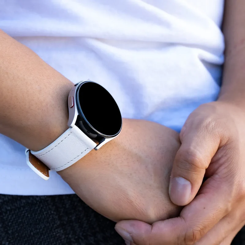 Amazfit Balance 3 Modernes Lederarmband (Weiß)
