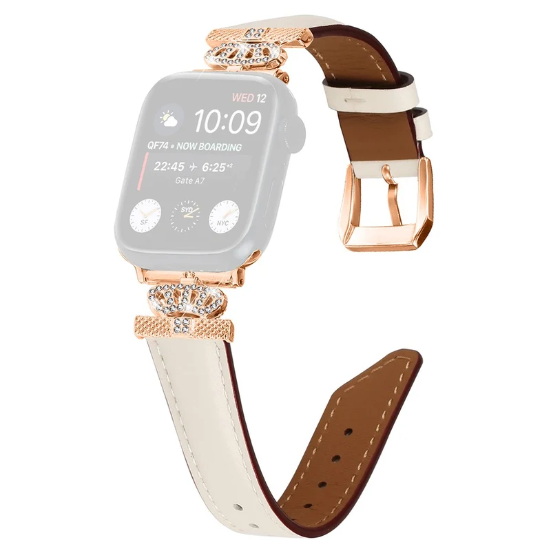 Rhinestone Band Apple Watch Universal 49mm/45mm/42mm Dressy Watch Strap with Rose Gold Buckle