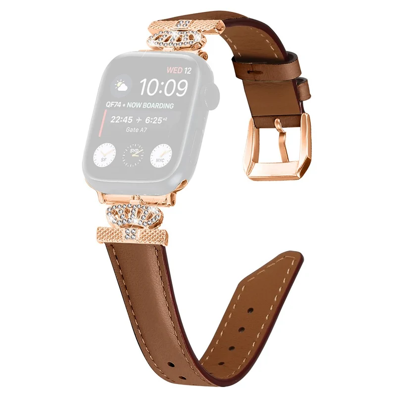 Rhinestone Band Apple Watch Universal 49mm/45mm/42mm Dressy Watch Strap with Rose Gold Buckle