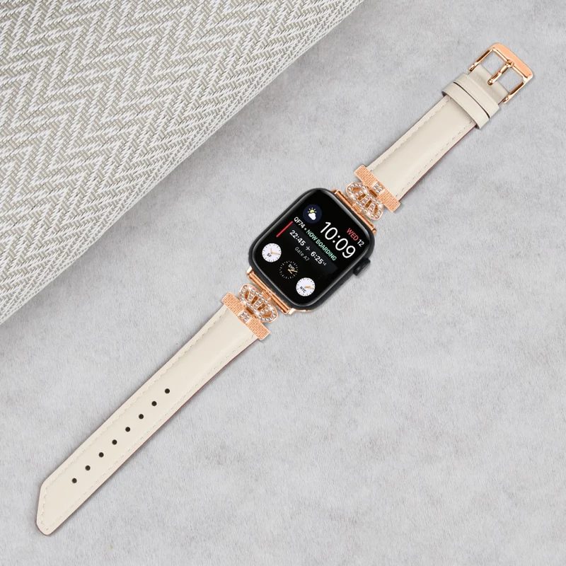 Rhinestone Band Apple Watch Universal 49mm/45mm/42mm Dressy Watch Strap with Rose Gold Buckle