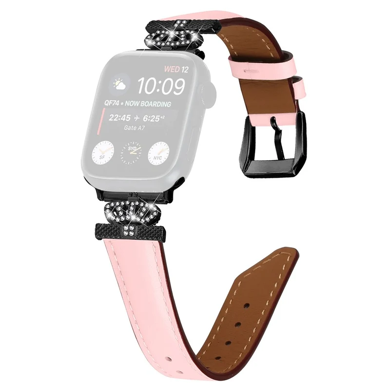 Watch Band Apple Watch Universal 49mm/45mm/42mm Rhinestone Strap with Black Buckle