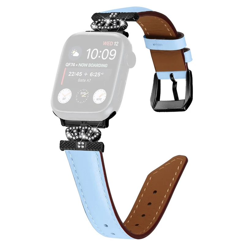 Watch Band Apple Watch Universal 49mm/45mm/42mm Rhinestone Strap with Black Buckle