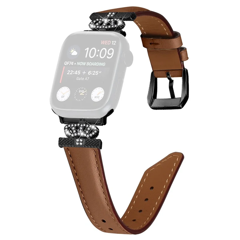 Watch Band Apple Watch Universal 49mm/45mm/42mm Rhinestone Strap with Black Buckle