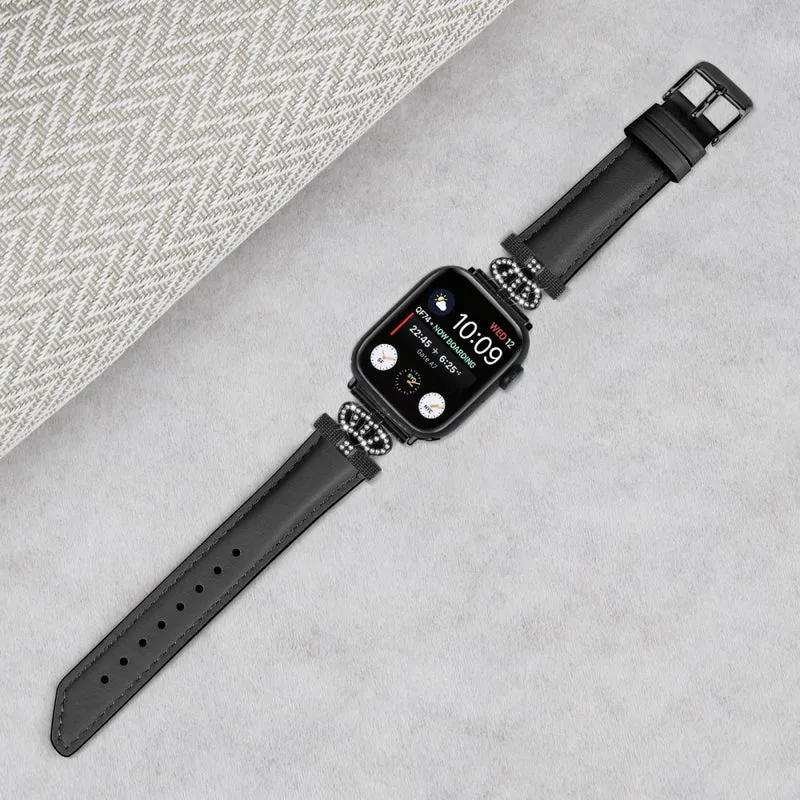 Watch Band Apple Watch Universal 49mm/45mm/42mm Rhinestone Strap with Black Buckle
