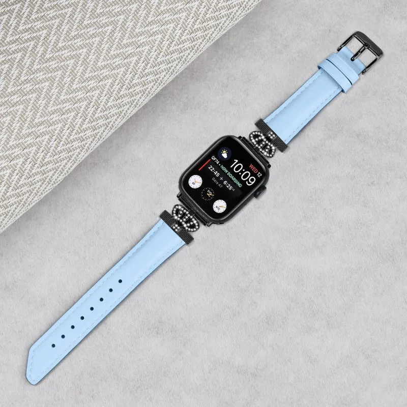 Watch Band Apple Watch Universal 49mm/45mm/42mm Rhinestone Strap with Black Buckle
