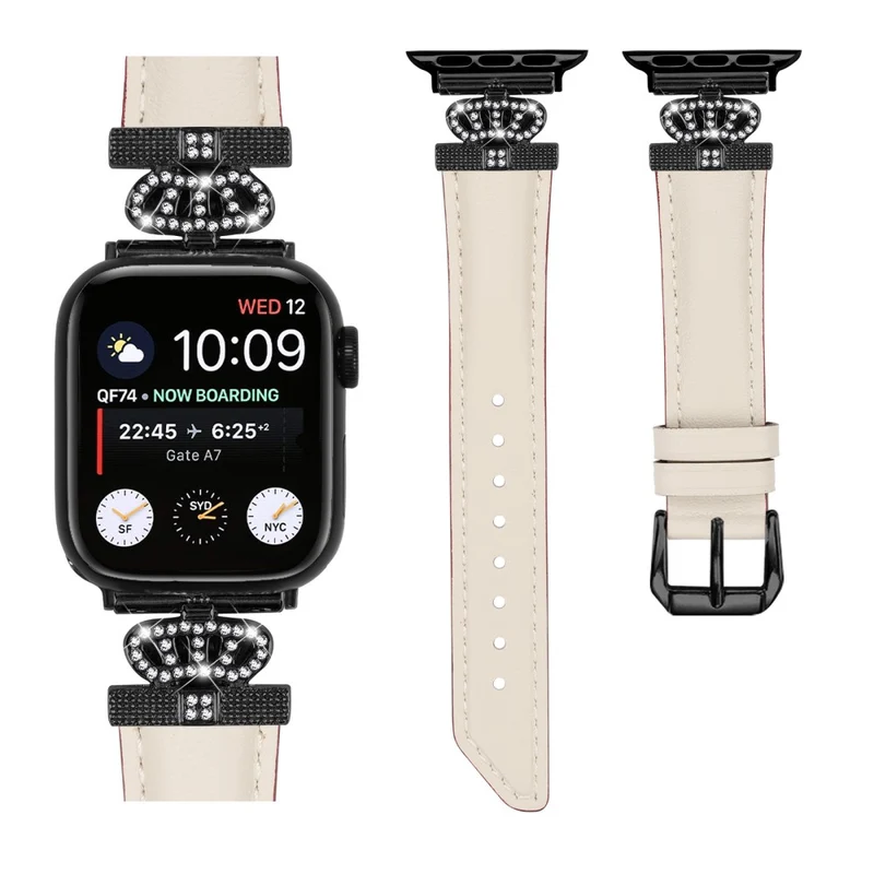 Watch Band Apple Watch Universal 49mm/45mm/42mm Rhinestone Strap with Black Buckle