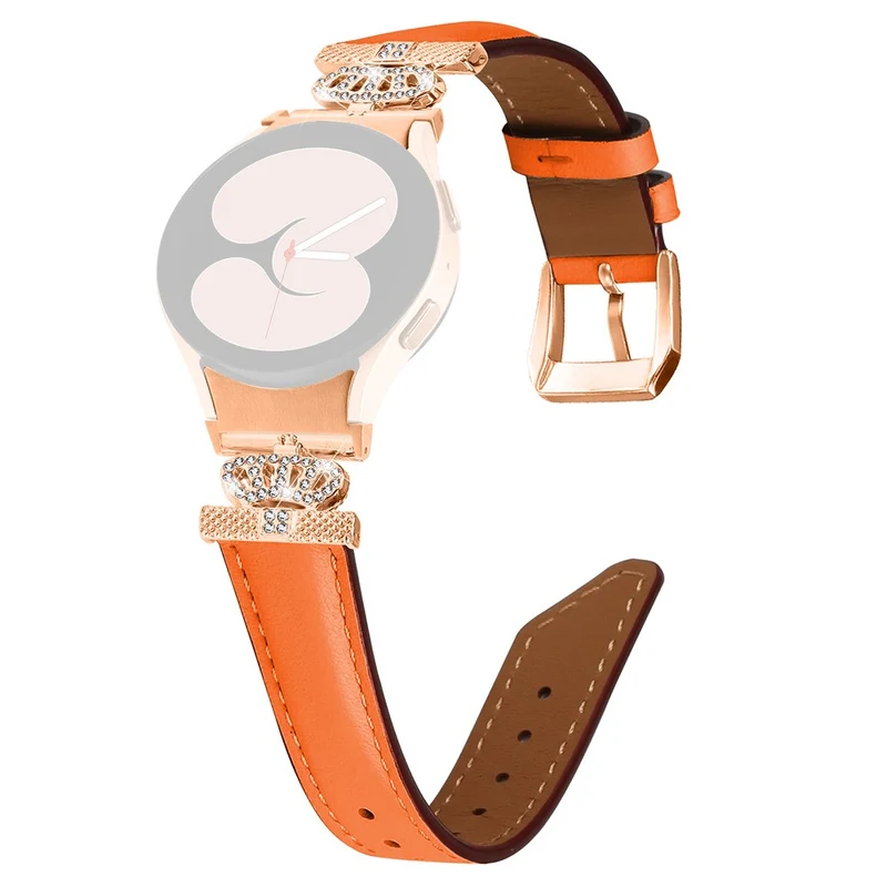 Watch Band Samsung Galaxy Watch Universal Rhinestone Crown Connector Bracelet with Rose Gold Buckle