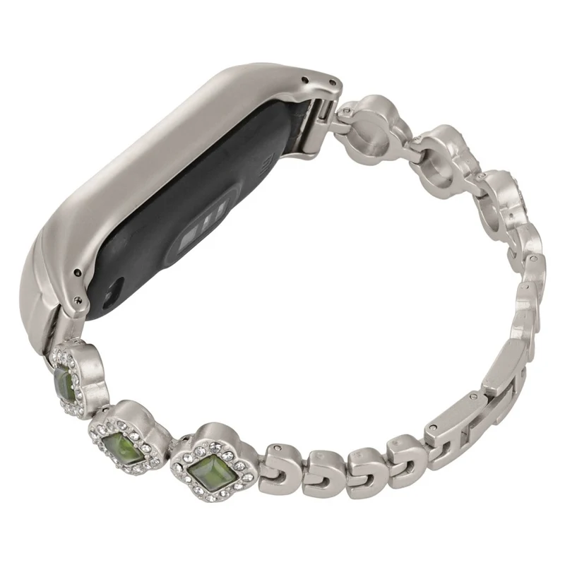 Xiaomi Smart Band 8 Watch Band Strap Rhinestone Decor Clover Bracelet