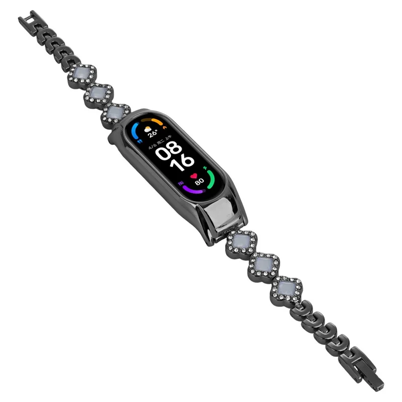 Xiaomi Smart Band 8 Watch Band Strap Rhinestone Decor Clover Bracelet