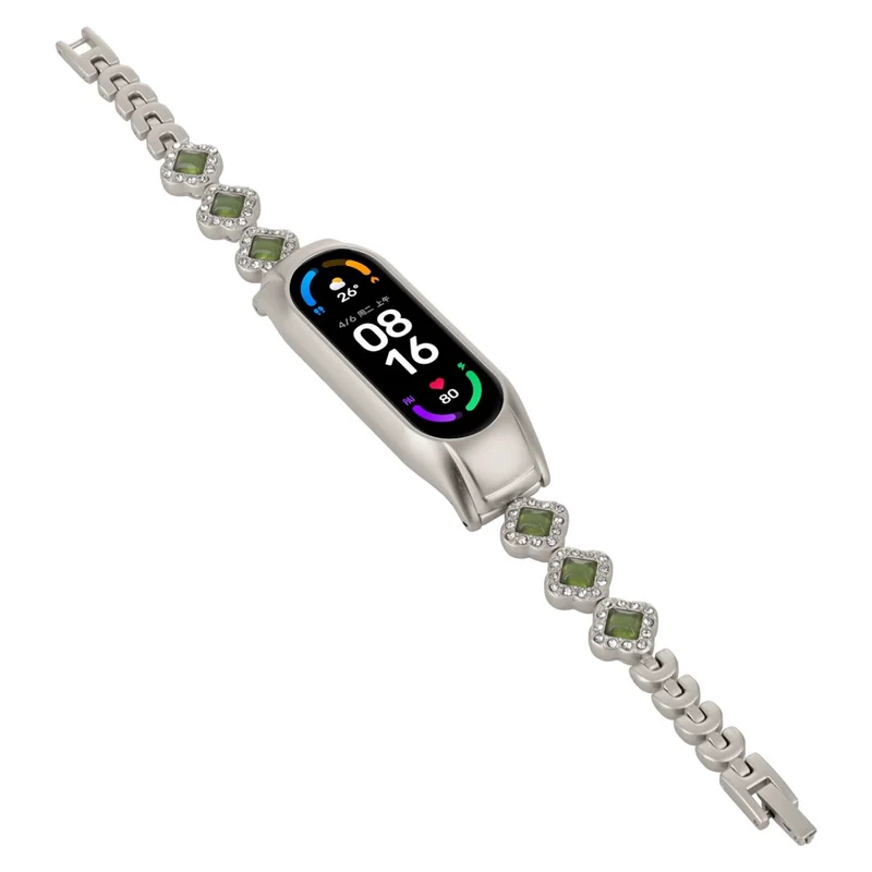 Xiaomi Smart Band 8 Watch Band Strap Rhinestone Decor Clover Bracelet