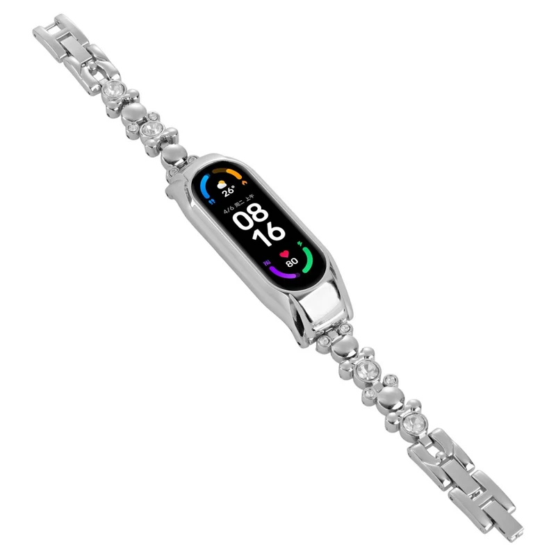 Xiaomi Mi Band 7 Rhinestone Decor Watch Band Metal Strap Replacement