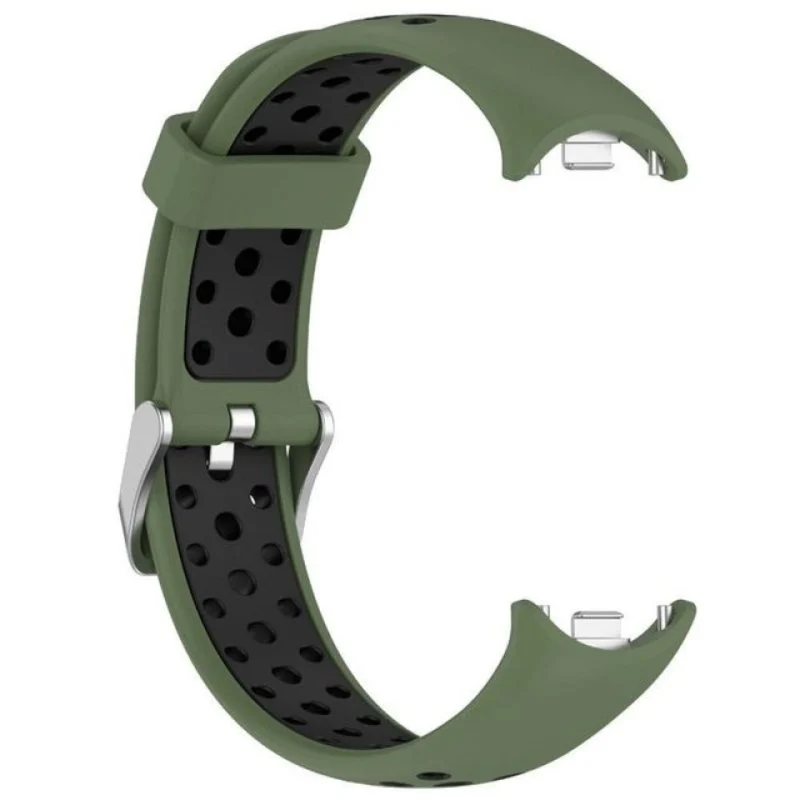 Xiaomi Smart Band 8 Silicone Watch Band Dual Color Adjustable Wrist Strap - Black+Grey