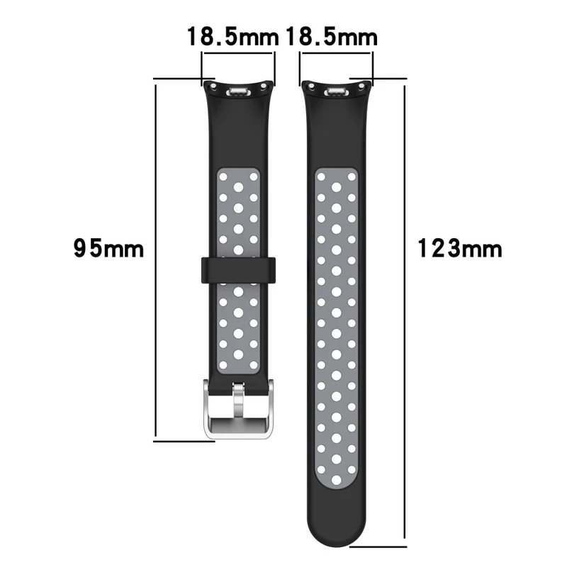 Xiaomi Smart Band 8 Silicone Watch Band Dual Color Adjustable Wrist Strap - Black+Grey