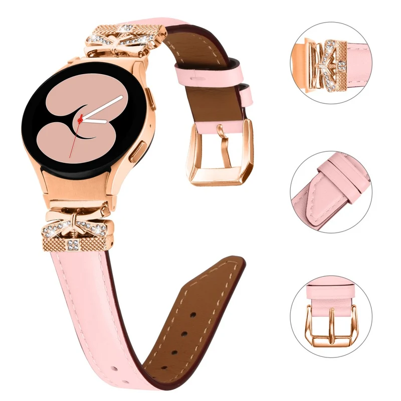 Rose Gold Buckle Strap Samsung Galaxy Watch Universal 20mm Smartwatch Band