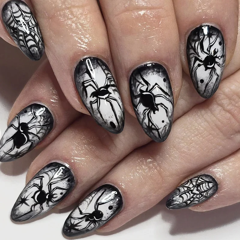 Halloween-Themen-Spinnen-Design Druck-Nägel